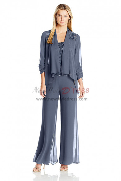 Spring Charcoal Mother Of The Bride Pant Suits nmo-496
