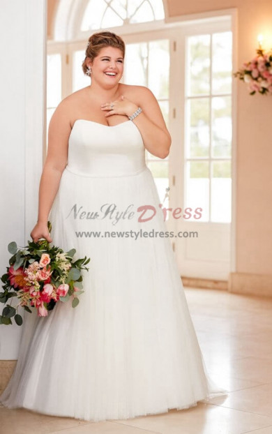 Plus Size Spring Wedding Dresses, Strapless Bride Dresses bds-0023