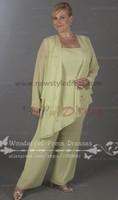 Plus Size Daffodil modern pants sets mother of the bride outfits nmo-091