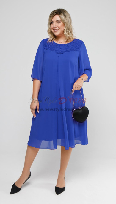Royal Blue Modern Mid-Calf-Length Mother of the Bride Dresses, Loose Women