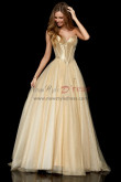 2023 Gold Sweetheart Prom Dresses, A-Line Glamorous Wedding Party Dresses pds-0035