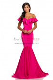 2023 Off the Shoulder Sweetheart Evening Dresses, Fuchsia Gorgeous Mermaid Wedding Party Dresses pds-0055-1