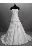 Chest Appliques Draped Chest with beading Chapel Train Princess Strapless Satin Elegant Luxurious Wedding dresses nw-0036