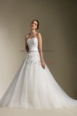 Chest Appliques Sweetheart Sweep Train Elegant Wedding Dress nw-0306