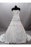 Chest with beading Chapel Train Princess Strapless Satin Elegant Luxurious Crystal Wedding dresses nw-0023