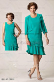 Elegant Mother's outfits for the beach wedding green chiffon 2piece dress cms-061