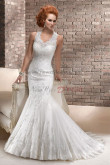 Halter Mermaid lace Sheath Elegant Button wedding dresses with Veil nw-0194