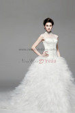 High Collar Chest With beading Chapel Train Luxurious Wedding Dresses nw-0228
