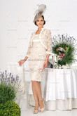 Ivory lace Knee-Length cheap Elegant Modern mother's Dress cms-051