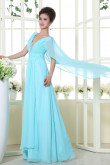2019 New Style A-Line Light Sky Blue Chiffon long Prom Dresses With shawls nm-0182