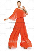 Orange One Shoulder modren pants sets Empire prom dress nmo-089