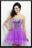 Ruched Sequins Sweetheart Bottom Homecoming Dress nm-0275