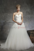 Sweetheart Chest Appliques Brush Train Princess Pattern wedding dresses nw-0141