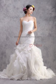 Ruffles Sheath Mermaid Glass Drill Sashes Lace Up Glamorous Wedding Dresses nw-0200