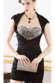 Sweetheart Sheath Sexy Chest With Crystal Prom Dresses with balck Vest nm-0247