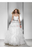Sweetheart Sweep Train Ruffles Simple silver gray Sashes wedding dress nw-0123