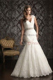 Tank V-neck lace Mermaid Luxurious Chapel Train wedding dress nw-0256