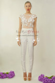 Beautiful flower wedding jumpsuit with detachable train wps-066