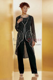 Black Beaded Trousers outfit Mother of the bride pant suit Wear nmo-433