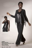 Charcoal beautiful mother of the bride pant suits with sequins vest nmo-155