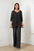 Black Lace Women's Pant Suits,2PC Mother Of The Bride Pant Suits nmo-868-6