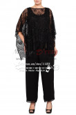 Black outfit mother of the bride pants suits lace with hand beading nmo-277