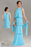 Blue Chiffon Mother of the bride dresses with shawl Floor-Length NMO-668