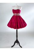 Chest with beading Cheap Red/Fuchsia Above Knee/Mini Satin Homecoming dresses nm-0022
