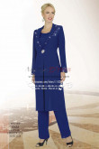 Classic royal blue long coat with pant suit for the wedding nmo-163
