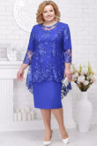 Knee-Length Mother of the bride dresses Royal Blue plus size women's outfits nmo-566