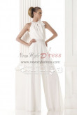 Jewel bride dress pantsuits white chiffon jumpsuit wps-004