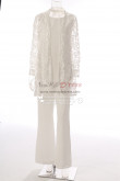 Elegant Ivory Lace Mother of the bride pant suits with jacket 3PC Outfit MT0017009