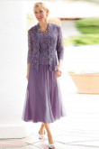 Elegant Lavender Mother of the bride dresses with  jacket High-end 3-PC outfit nmo-469