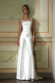 Elegant wedding  jumpsuit dress with hand beading white soft satin bridal pants  wps-031