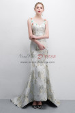 Embroidery Satin Court Train Prom dress With Hand  beading NP-0385