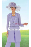 Classic Mother of the bride pant suit Formal Lilac chiffon outfit dress nmo-242