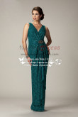 Glamorous V-neck green lace mother of the bride dress cms-078
