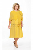 Gold Yellow Chiffon Plus Size Dress,Vestido de talla grande,Frauenkleid nmo-813-2