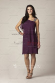 grape Knee-Length Glamorous chiffon mother's dress for the beach wedding cms-041