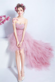 Pink Hi-Lo Prom dresses Layered Tulle wedding party dress nmo-557