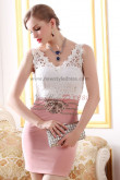 lace Vest Sexy Sheath Pink Elegant short prom dress nm-0237