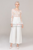 Lace Bodice Long Sleeves Wedding Jumpsuits Bridal Proposal Dresses wps-313