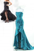 navy green or red black Hi-Lo Brush Train Mermaid Evening Dresses With a bow np-0162