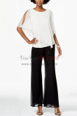 Loop Women Pearl Trim Overlay Top Pants suit for Weding party nmo-390