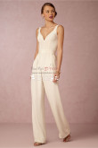 Modern bridal jumpsuit Simple wedding pantsuits wps-078