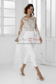 Modern Long Sleeves Lace Wedding Jumpsuits Mid-Calf Bride Dress wps-234