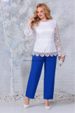 White top & Royal blue pants Mother of the Bride Trousers Suit,Trajes de madre de los pantalones nmo-852-6