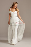 Off the Shoulder Wedding Jumpsuit with Lace Peplum,Costumes De Mariée De Mariage wps-263-1