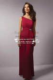 One shoulder Ruby Color chiffon Burgundy dress for beach wedding wide leg pants nmo-206