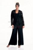 black lace Latest Fashion Three Piece mother of the bride dress pants sets nmo-078